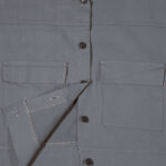 کراپ کت کتان زنانه آستین کیمونو رنگ طوسی